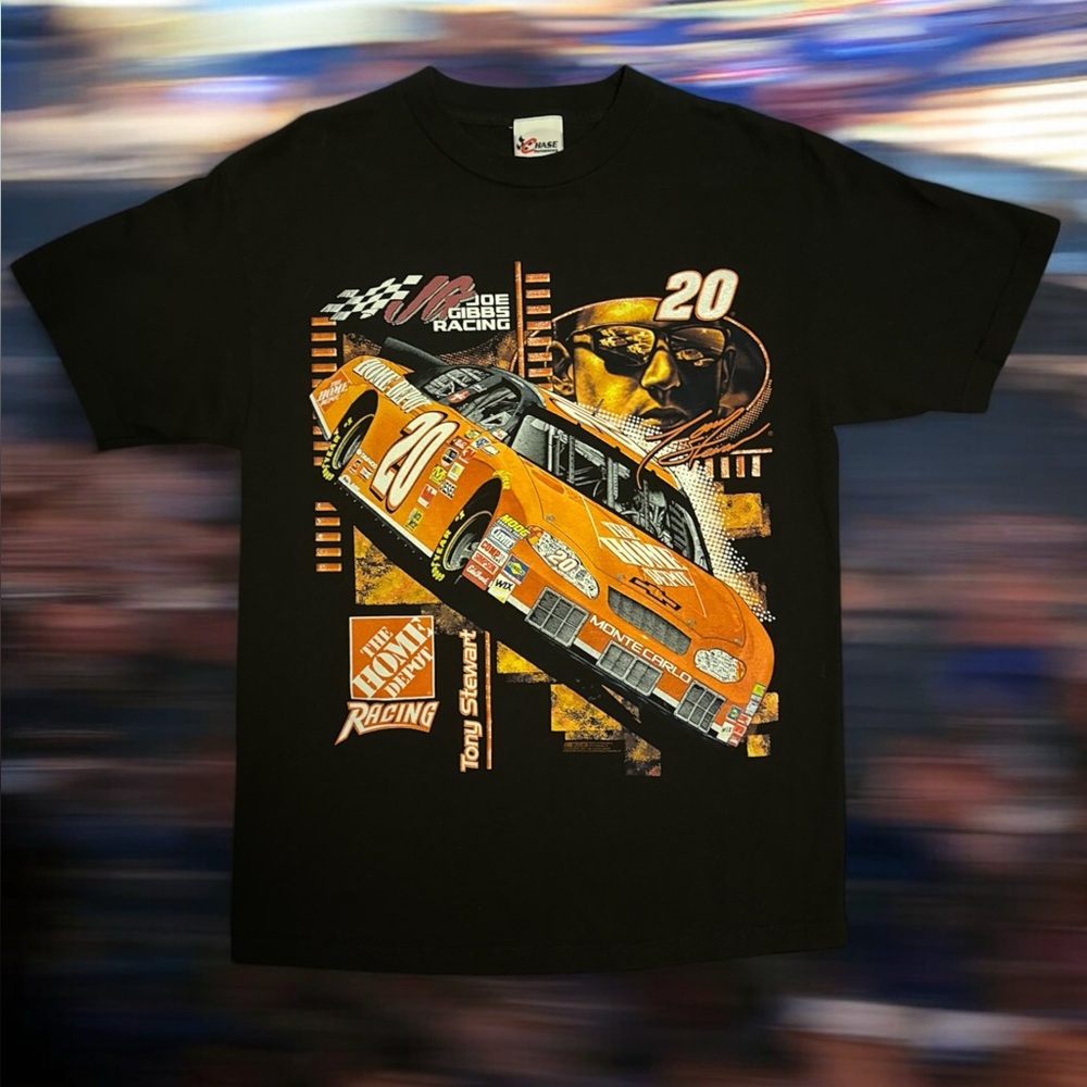 EUC Chase Authentics Tony Stewart #20 Joe Gibbs Racing NASCAR Home Depot T-Shirt